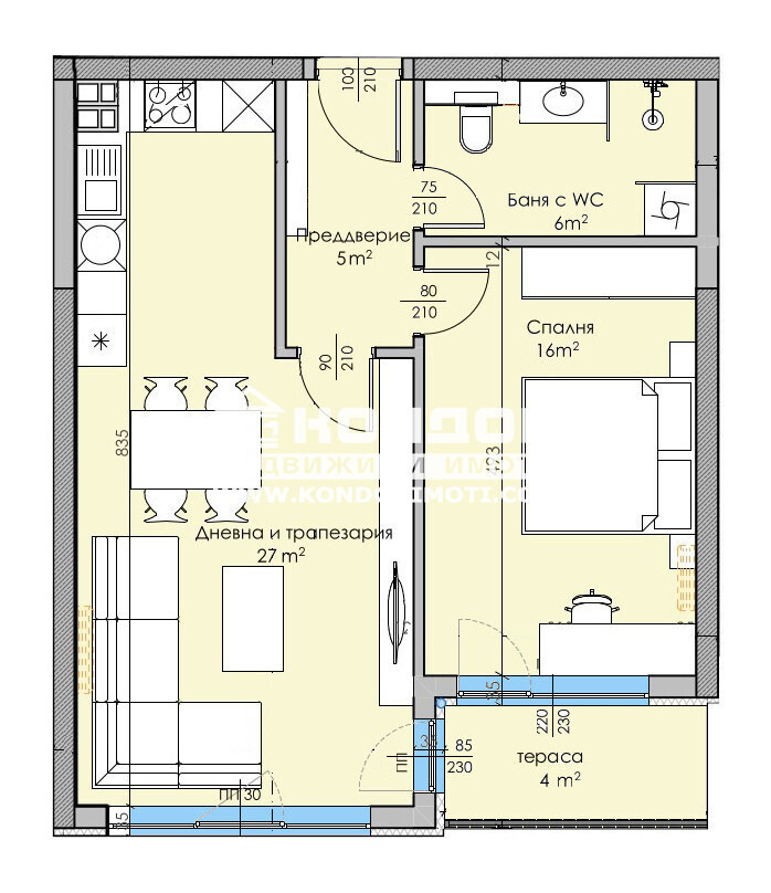 Продаја  1 спаваћа соба Пловдив , Каршијака , 80 м2 | 83115128 - слика [2]