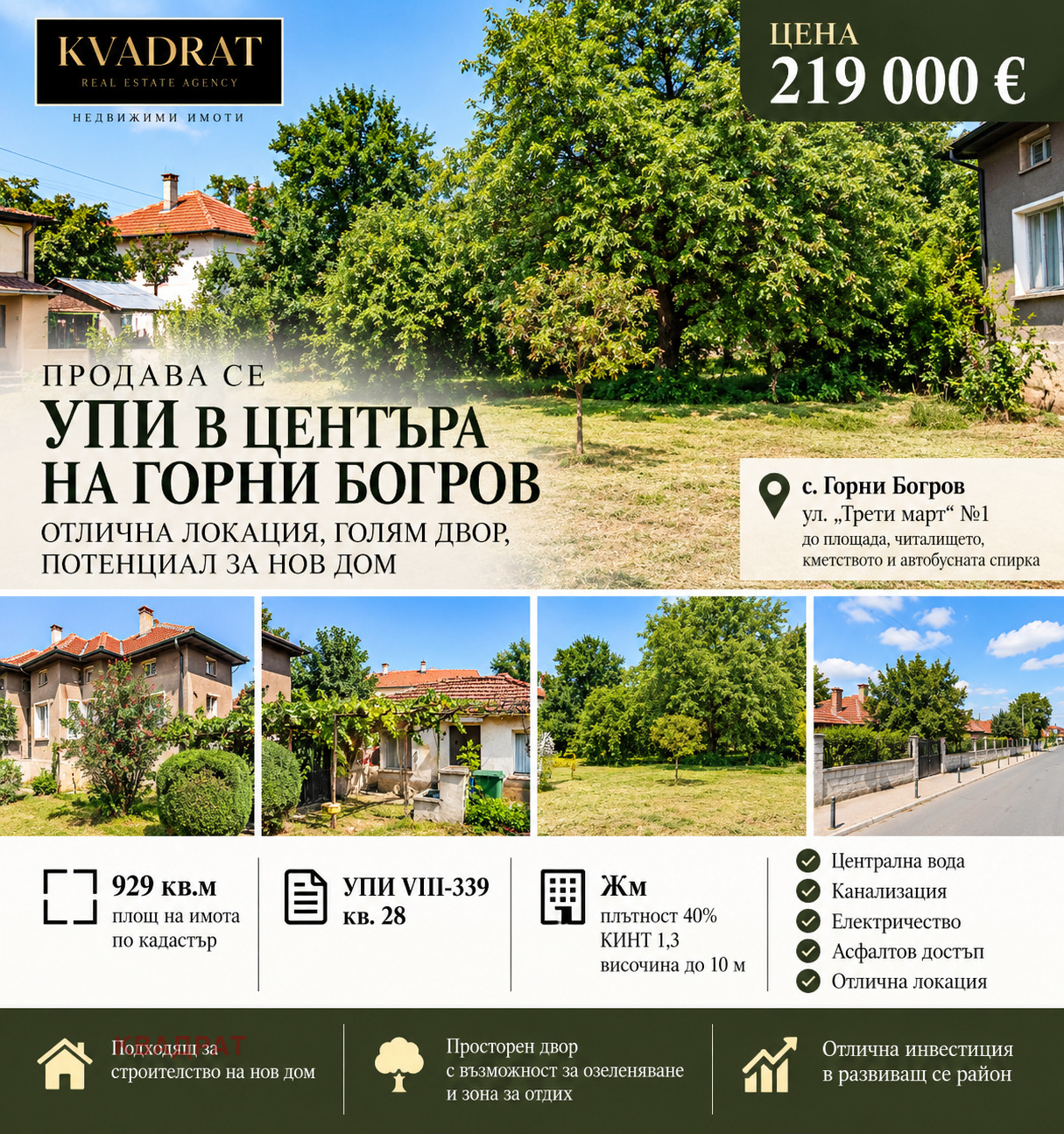 Продава ПАРЦЕЛ, гр. София, с. Горни Богров
