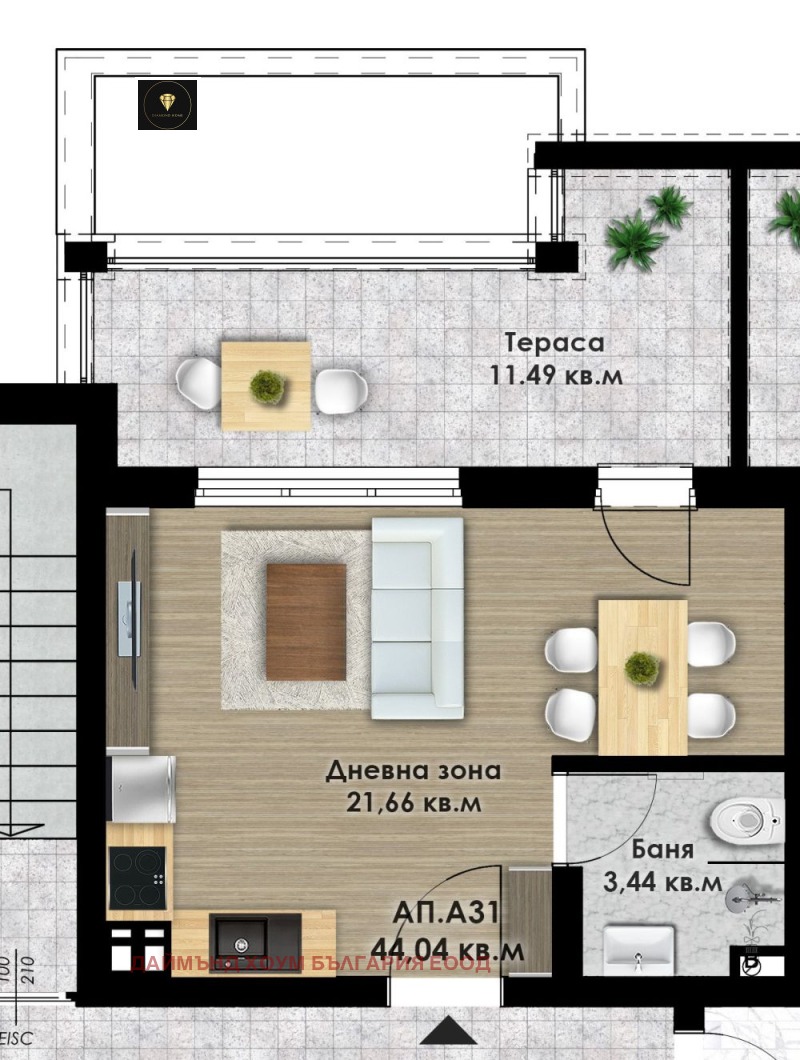 À vendre  Studio Plovdiv , Komatevsko chose , 52 m² | 49159904 - image [2]