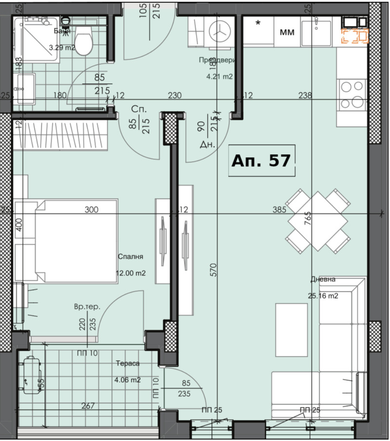 Satılık  1 yatak odası Plovdiv , Karşiyaka , 68 metrekare | 97878532 - görüntü [3]