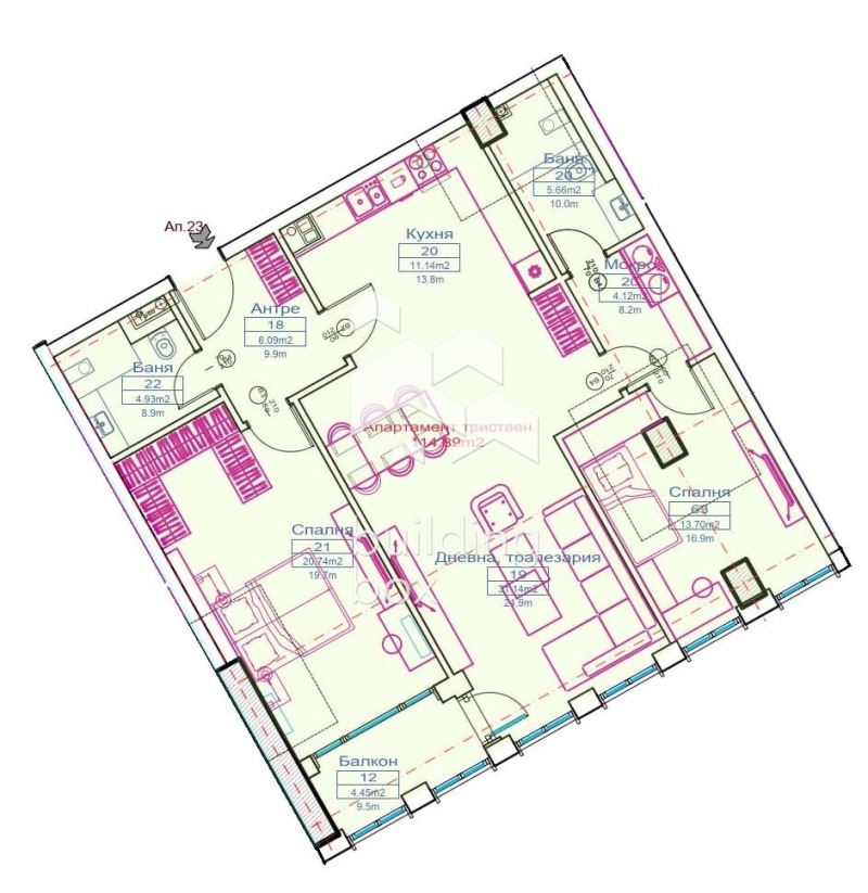 Satılık  2 yatak odası Sofia , Geo Milev , 139 metrekare | 62370979 - görüntü [3]