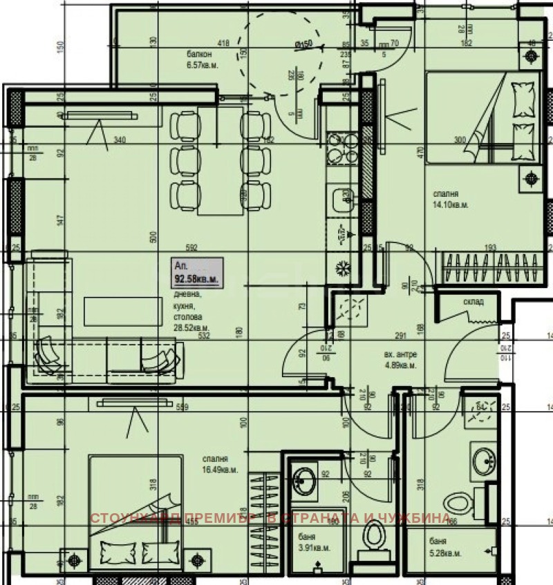 Myytävänä  2 makuuhuonetta Plovdiv , Hristo Smirnenski , 112 neliömetriä | 39017686 - kuva [2]