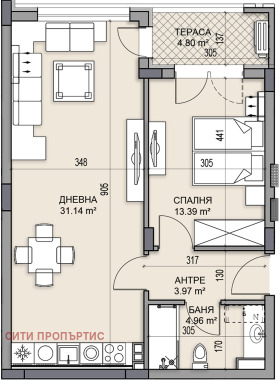 1 Schlafzimmer Gagarin, Plowdiw 1