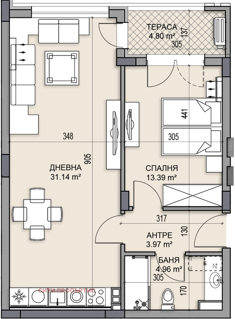 Till salu  1 sovrum Plovdiv , Gagarin , 79 kvm | 84527297