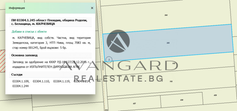 Продава ПАРЦЕЛ, гр. Пловдив, Беломорски