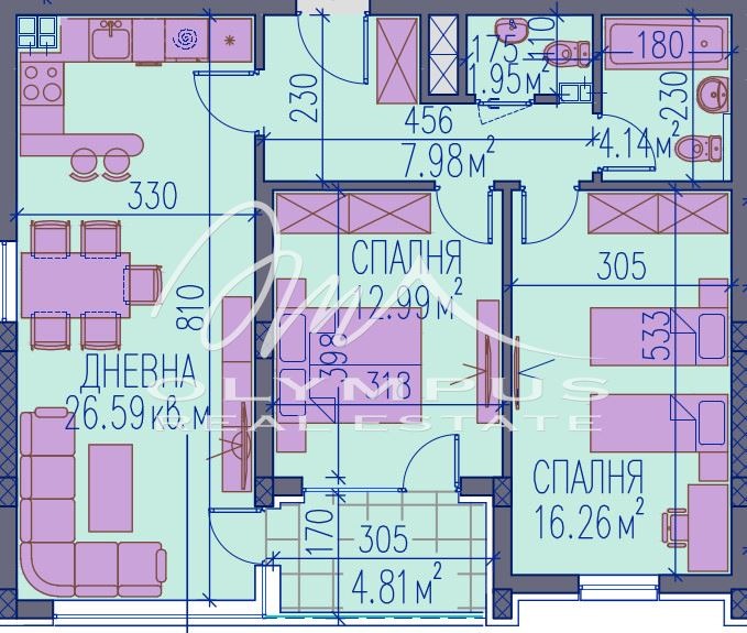 Eladó  2 hálószobás Plovdiv , Kamenica 2 , 107 négyzetméter | 91239498 - kép [2]