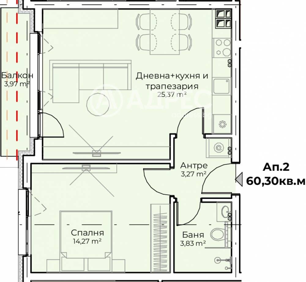 Продава 2-СТАЕН, гр. София, Симеоново, снимка 2 - Апартаменти - 54532234