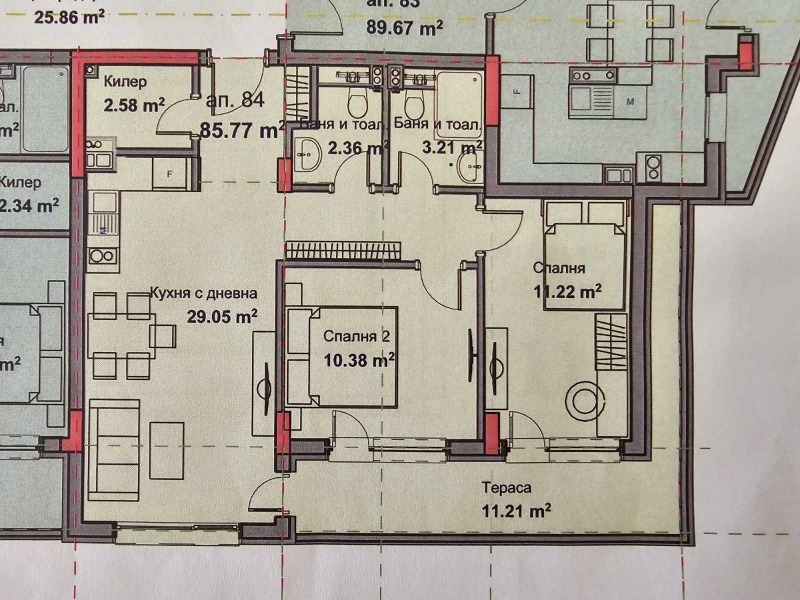 Te koop  2 slaapkamers Varna , Vazrazjdane 1 , 100 m² | 29382103