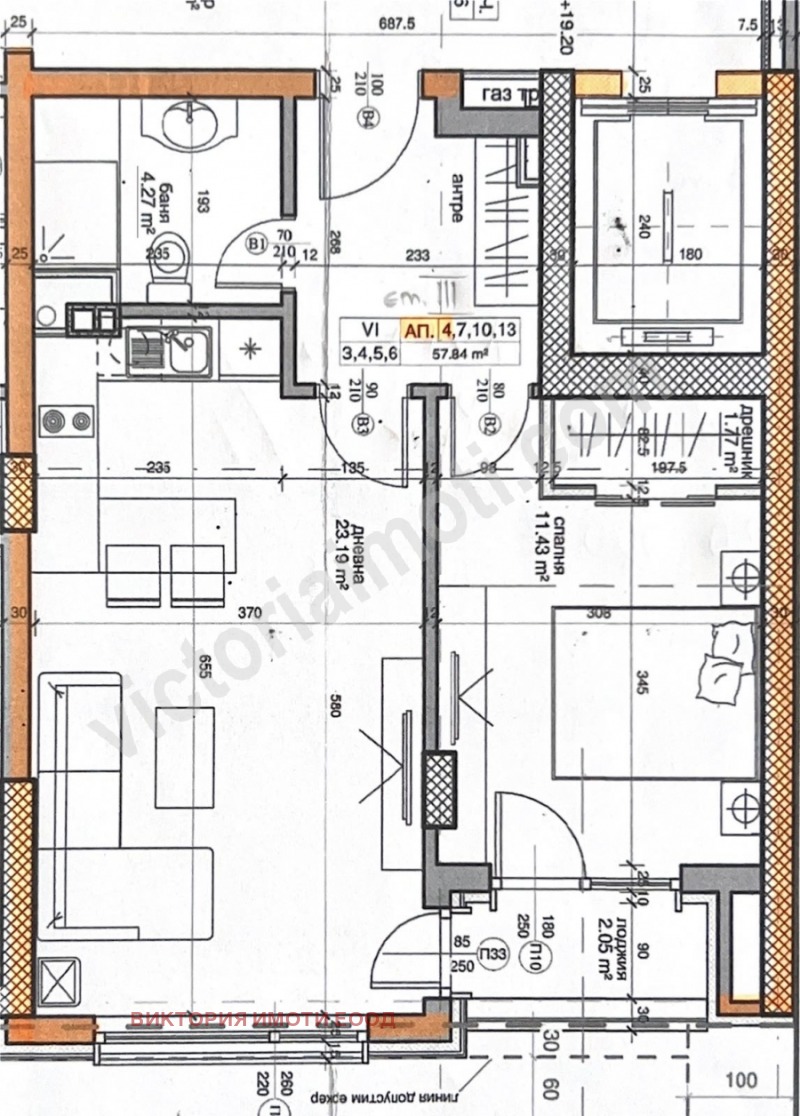 Продава 2-СТАЕН в град София, Кръстова вада - 73 кв.м / 270 000 € » 528 074.10 лв., ВИКТОРИЯ ИМОТИ ЕООД