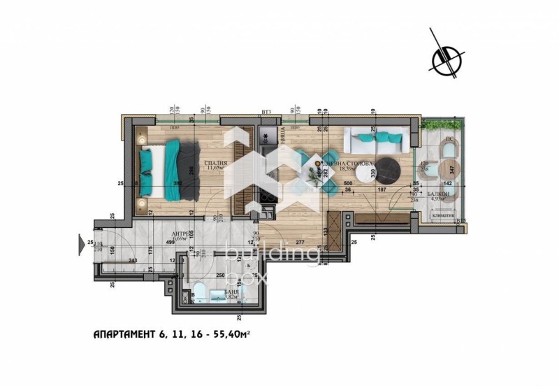 Zu verkaufen  1 Schlafzimmer Sofia , Studentski grad , 65 qm | 27936608 - Bild [2]