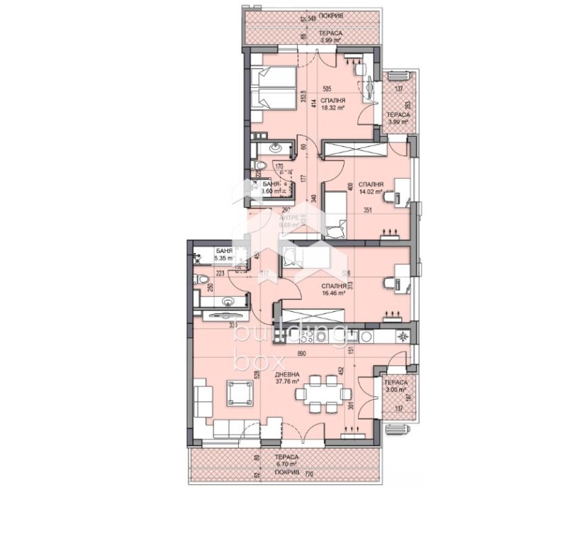 Til salgs  3 soverom Plovdiv , Gagarin , 170 kvm | 53689756 - bilde [2]
