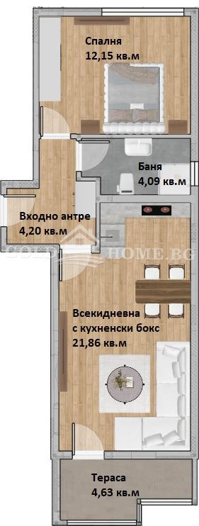 Till salu  1 sovrum Plovdiv , Hristo Smirnenski , 65 kvm | 35771391 - bild [2]