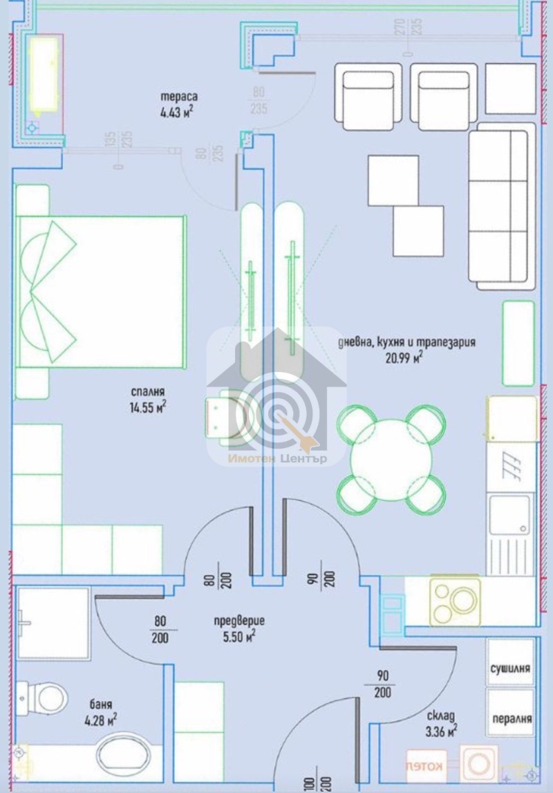 Na prodej  1 ložnice Sofia , Darvenica , 76 m2 | 65303183 - obraz [3]