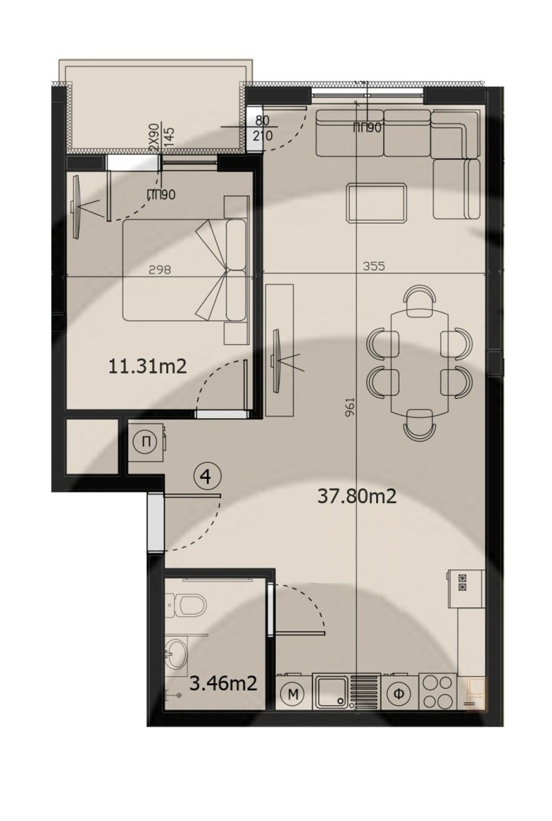 De vânzare  1 dormitor Varna , Caisieva gradina , 75 mp | 10188749 - imagine [4]