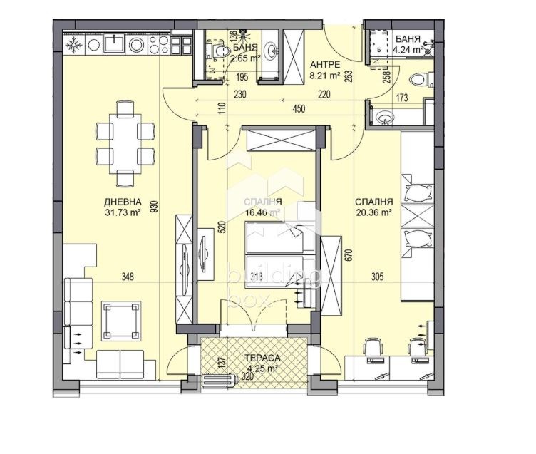 Продаја  2 спаваће собе Пловдив , Гагарин , 121 м2 | 70221851 - слика [2]