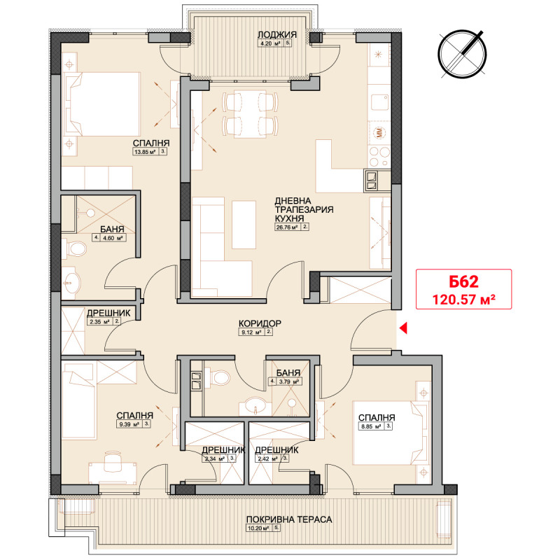 Myytävänä  3 makuuhuonetta Sofia , Mladost 4 , 143 neliömetriä | 54495997 - kuva [5]