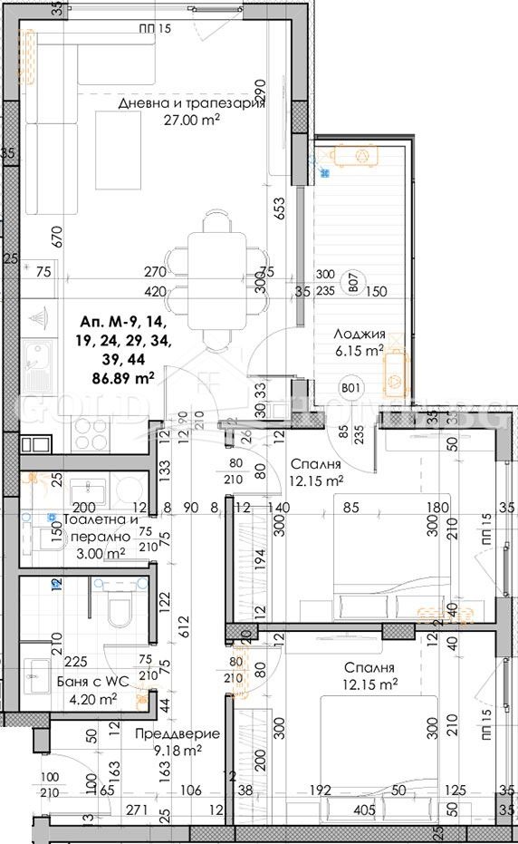Eladó  2 hálószobás Plovdiv , Juzsen , 102 négyzetméter | 70891751 - kép [2]