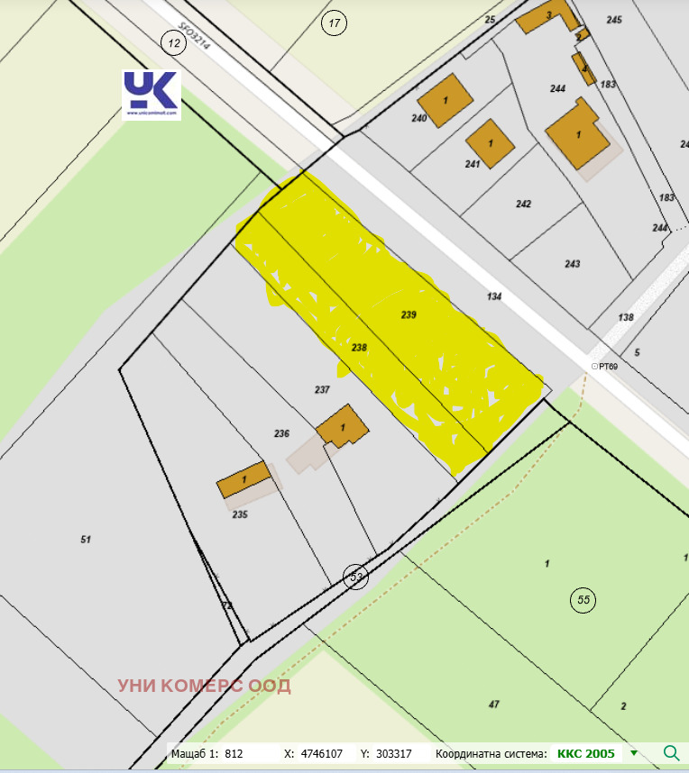 Продава ПАРЦЕЛ, с. Храбърско, област София област, снимка 2 - Парцели - 54370685