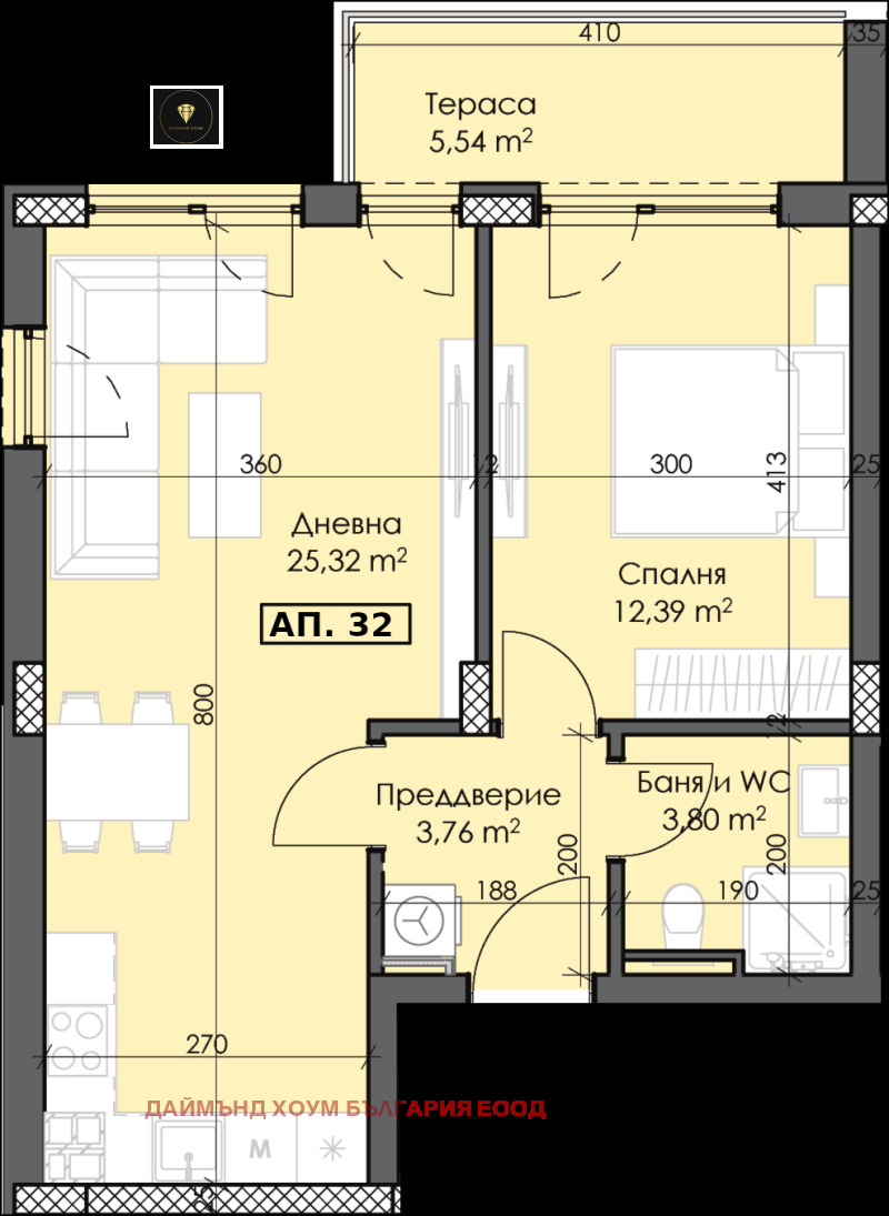 На продаж  1 спальня Пловдив , Тракия , 73 кв.м | 45296639 - зображення [2]