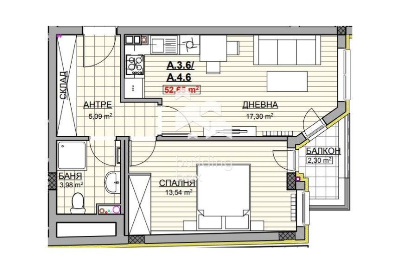 Eladó  1 hálószoba Sofia , Krasno selo , 64 négyzetméter | 68806516 - kép [8]