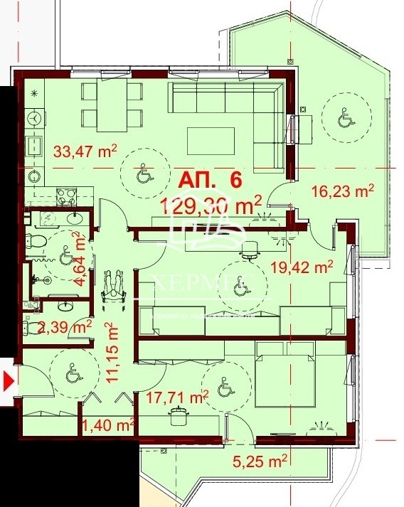 На продаж  2 спальні Бургас , Славейков , 146 кв.м | 64139221 - зображення [17]