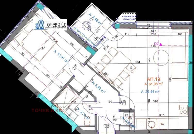 Eladó  1 hálószoba Burgas , Bratja Miladinovi , 73 négyzetméter | 77887001 - kép [2]