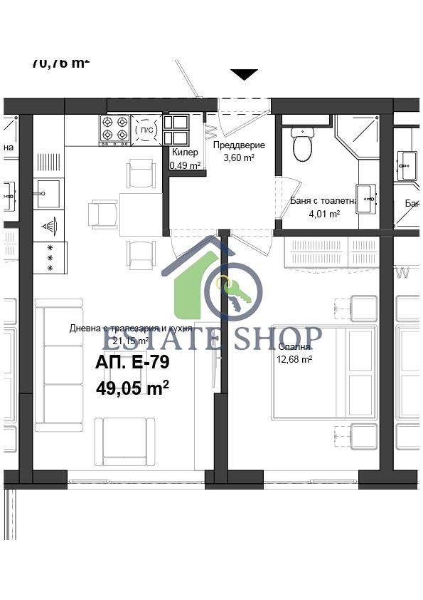 Продава 2-СТАЕН, гр. Пловдив, Гагарин, снимка 2 - Апартаменти - 55572905