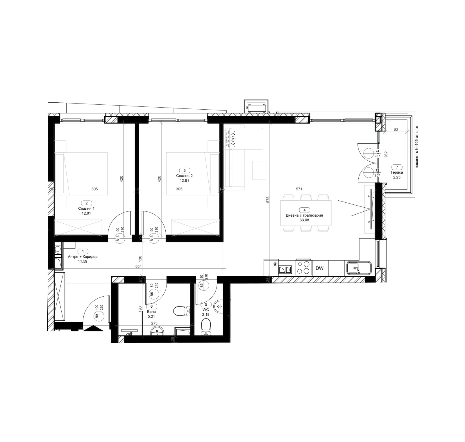 Продава 3-СТАЕН, гр. Перник, Изток, снимка 4 - Апартаменти - 54532594