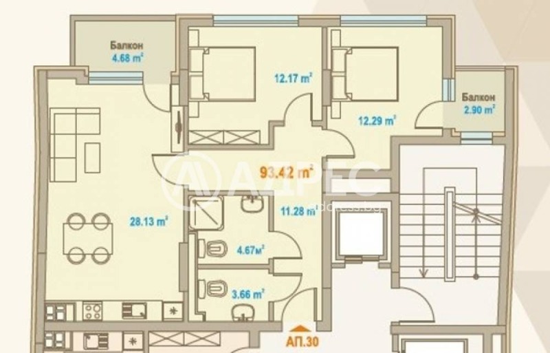 Продава 3-СТАЕН в град София, Център - 129 кв.м / 332 800 € » 650 900.22 лв., АДРЕС НЕДВИЖИМИ ИМОТИ