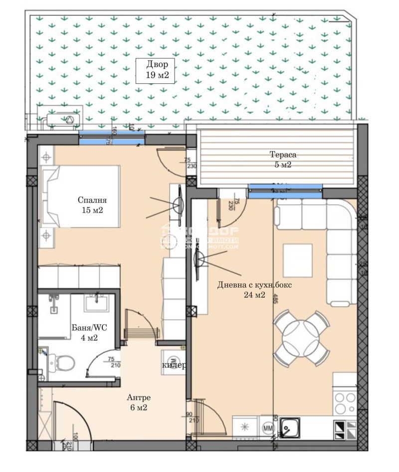 En venta  1 dormitorio Plovdiv , Karshiyaka , 91 metros cuadrados | 61126262 - imagen [2]