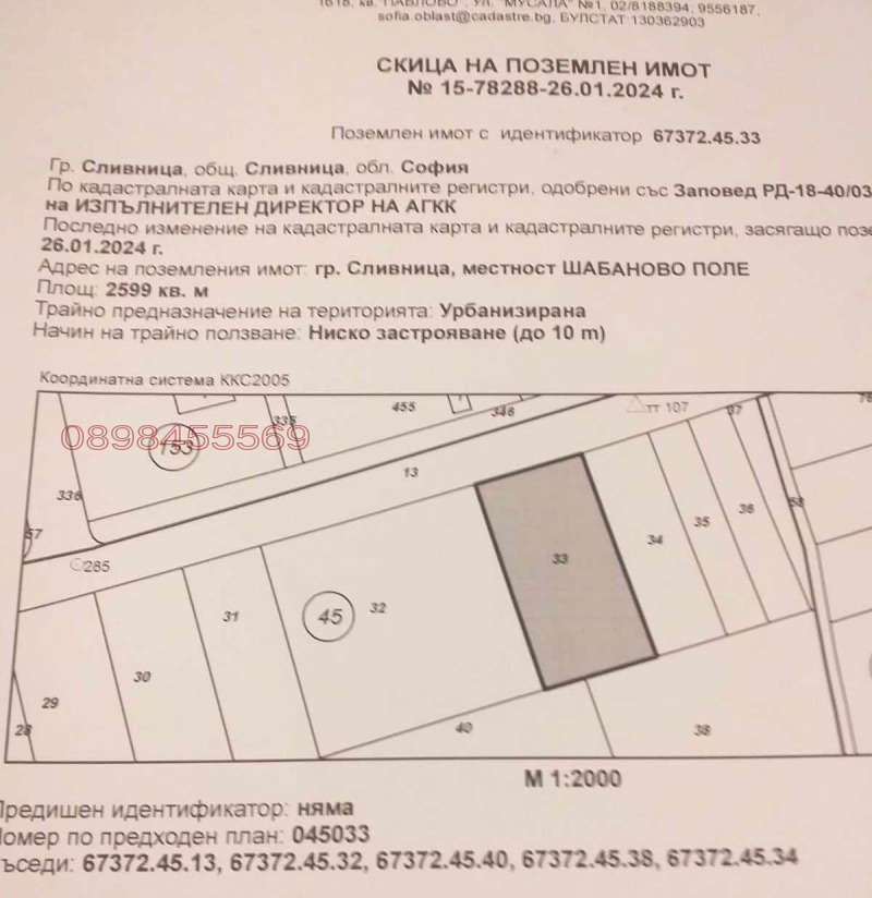 Продава ПАРЦЕЛ, гр. Сливница, област София област, снимка 3 - Парцели - 47896949