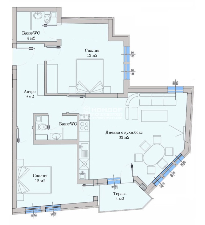 In vendita  2 camere da letto Plovdiv , Tsentar , 110 mq | 47812281 - Immagine [2]