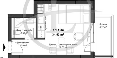 Myytävänä  Studio Plovdiv , Kjutšuk Pariž , 45 neliömetriä | 62778756 - kuva [3]
