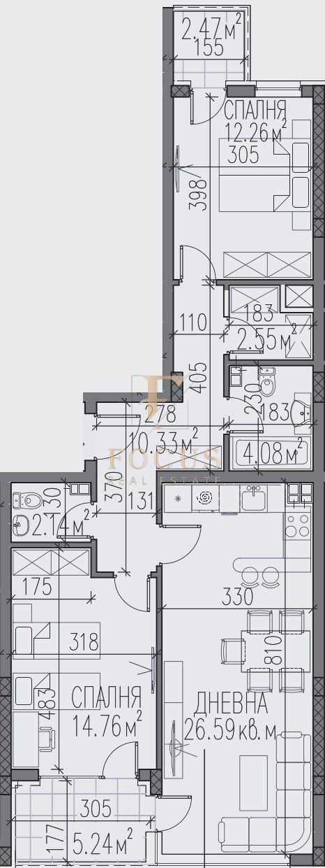 Myytävänä  2 makuuhuonetta Plovdiv , Trakija , 114 neliömetriä | 64352129 - kuva [2]
