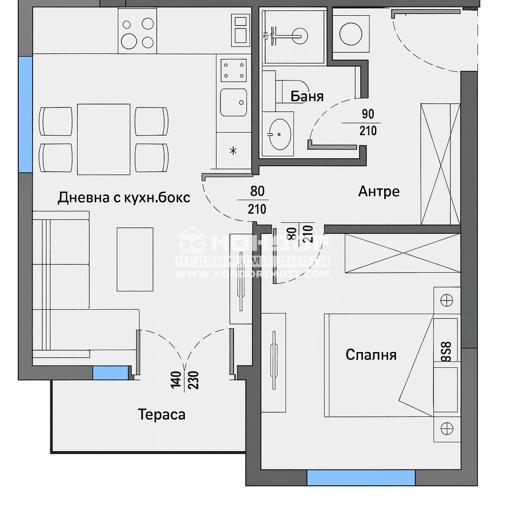 Продава 2-СТАЕН, гр. Пловдив, Коматево, снимка 6 - Апартаменти - 54738138