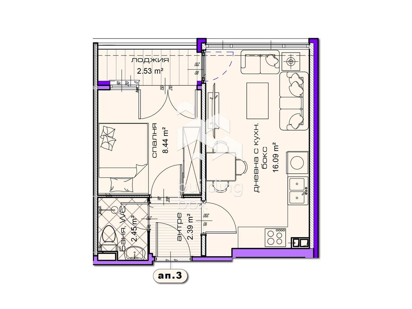 Продава 2-СТАЕН, гр. Шумен, Добруджански, снимка 2 - Апартаменти - 55997217