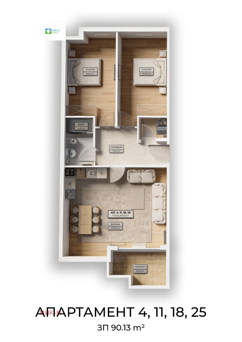 Продава 3-СТАЕН в град София, Овча купел - 102 кв.м / 216 153 € » 422 758.52 лв., МИК-М