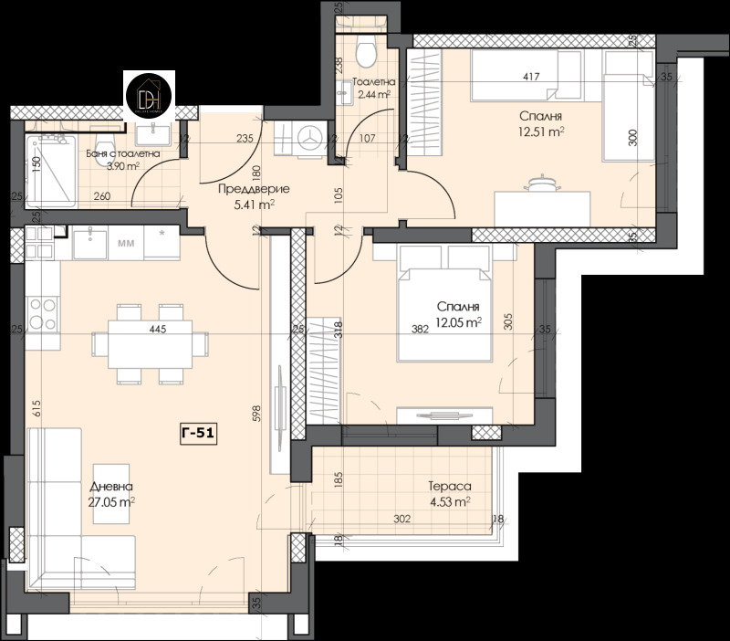 Продава 3-СТАЕН в град Пловдив, Гагарин - 97 кв.м / 105 900 € » 207 122.40 лв., ДЕЛУКС ХОУМС ПЛОВДИВ