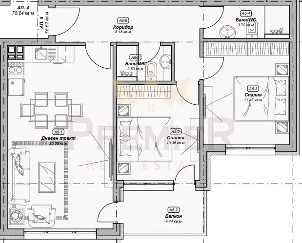 Myytävänä  2 makuuhuonetta Varna , Izgrev , 89 neliömetriä | 77286444 - kuva [5]