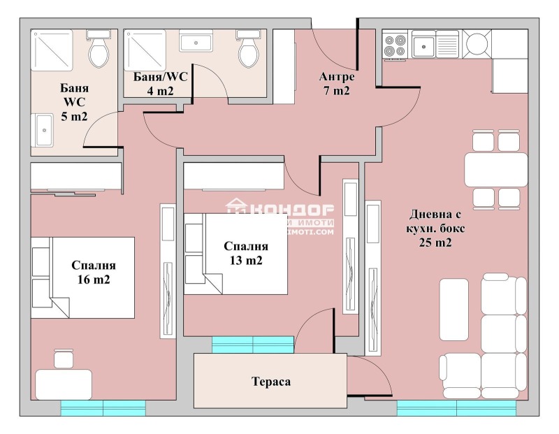 In vendita  2 camere da letto Plovdiv , Trakiia , 97 mq | 15575843 - Immagine [4]