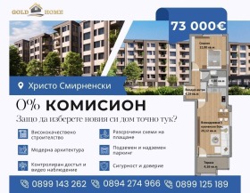 Продава 2-стаен град Пловдив Христо Смирненски - [1] 
