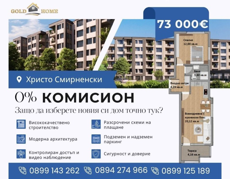 Продава  2-стаен, град Пловдив, Христо Смирненски • 73 000 EUR • ID 16146985 — holmes.bg - [1] 