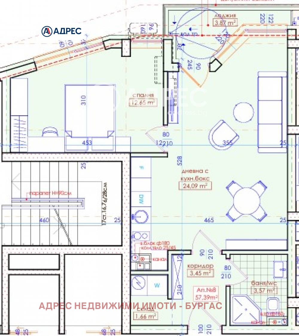 Продава 2-СТАЕН, гр. Бургас, област Бургас, снимка 3 - Апартаменти - 54029810