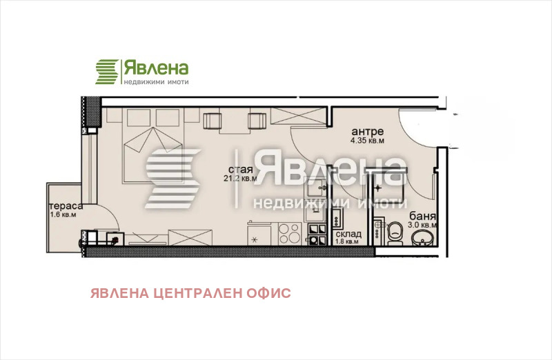 À vendre  Studio Sofia , Vitocha , 47 m² | 99399338 - image [3]