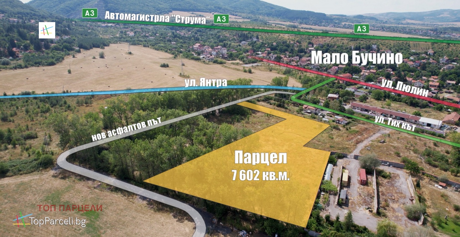Продава ПАРЦЕЛ, гр. София, с. Мало Бучино, снимка 2 - Парцели - 54249234