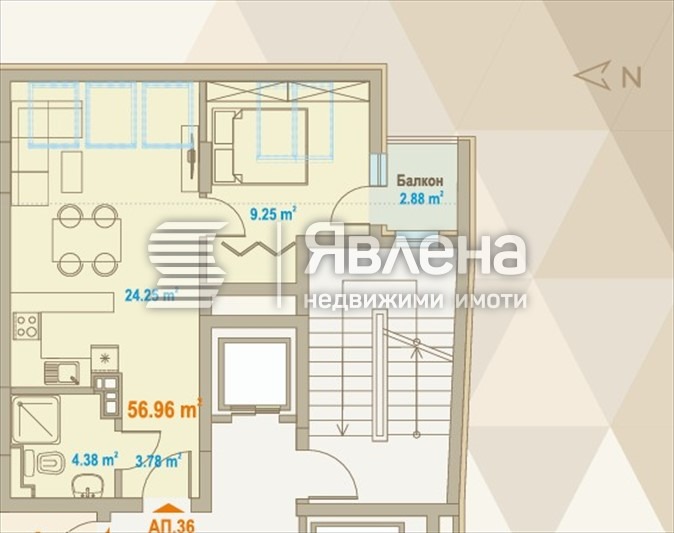 Продава 2-СТАЕН, гр. София, Зона Б-5, снимка 2 - Апартаменти - 55064320