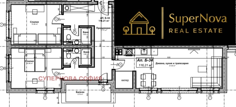 Продава 3-СТАЕН, гр. София, Дружба 2, снимка 2 - Апартаменти - 53003871