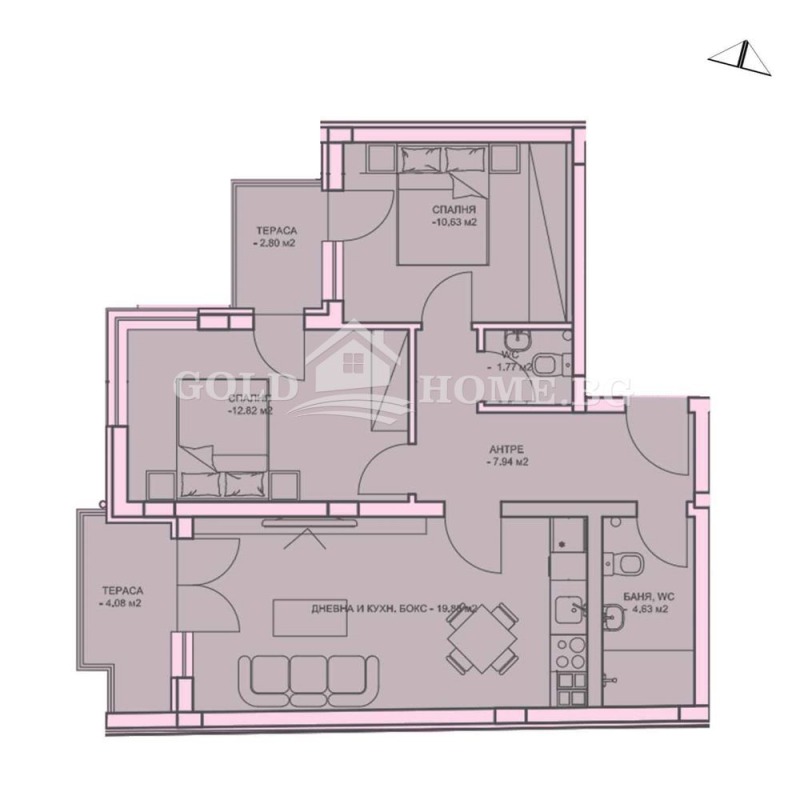 Myytävänä  2 makuuhuonetta Plovdiv , Tsentar , 104 neliömetriä | 33045842 - kuva [2]