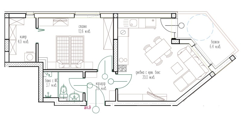 Продава 2-СТАЕН, гр. Варна, Колхозен пазар, снимка 3 - Апартаменти - 52115625