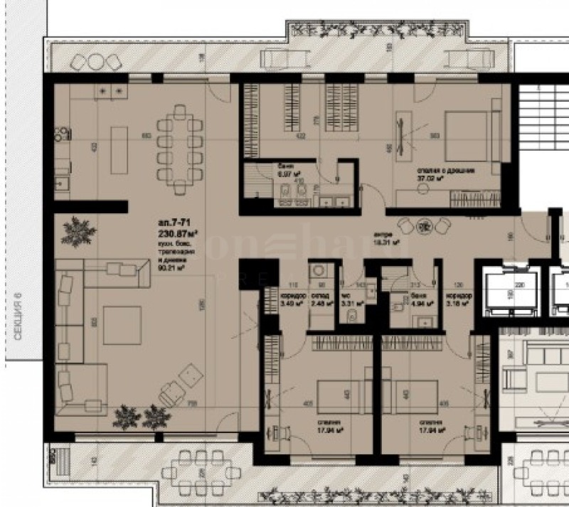 Продава 4-СТАЕН, гр. Бургас, Изгрев, снимка 2 - Апартаменти - 53525051